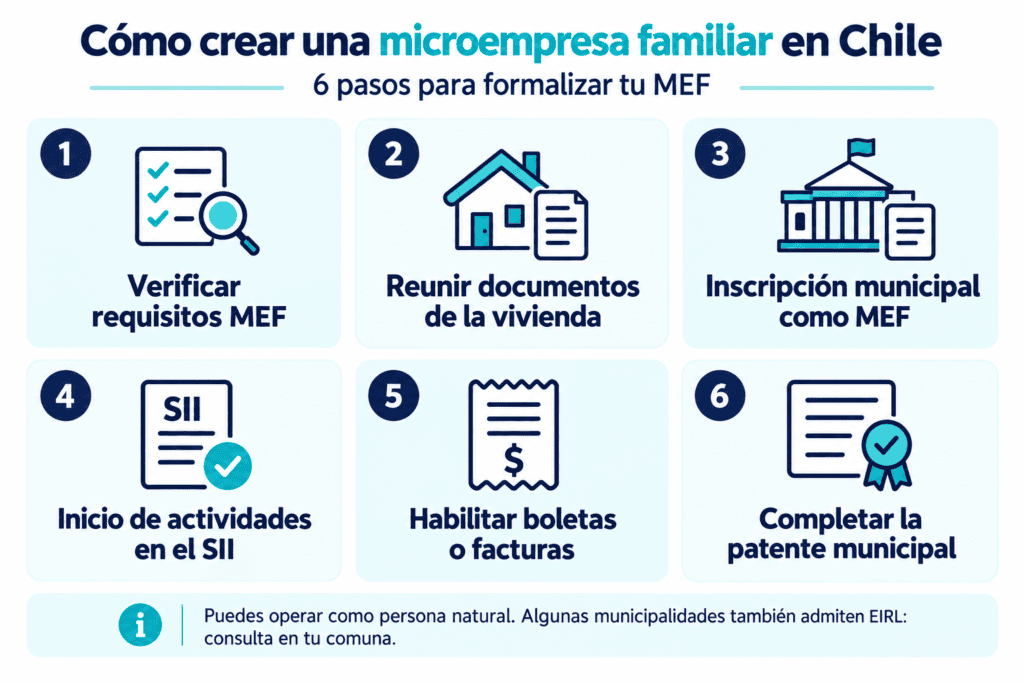 paso a paso para crear una microempresa familiar (mef) chile